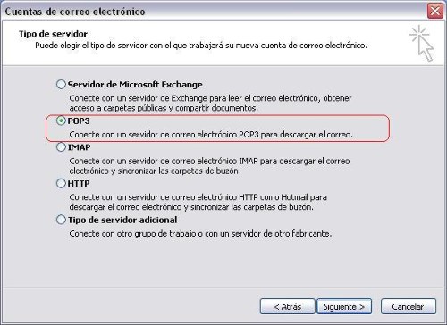 Seleccionar POP3