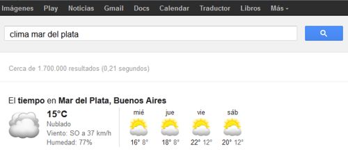 Clima en Google